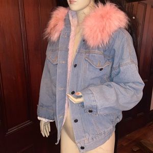 Denim Faux Fur Jacket